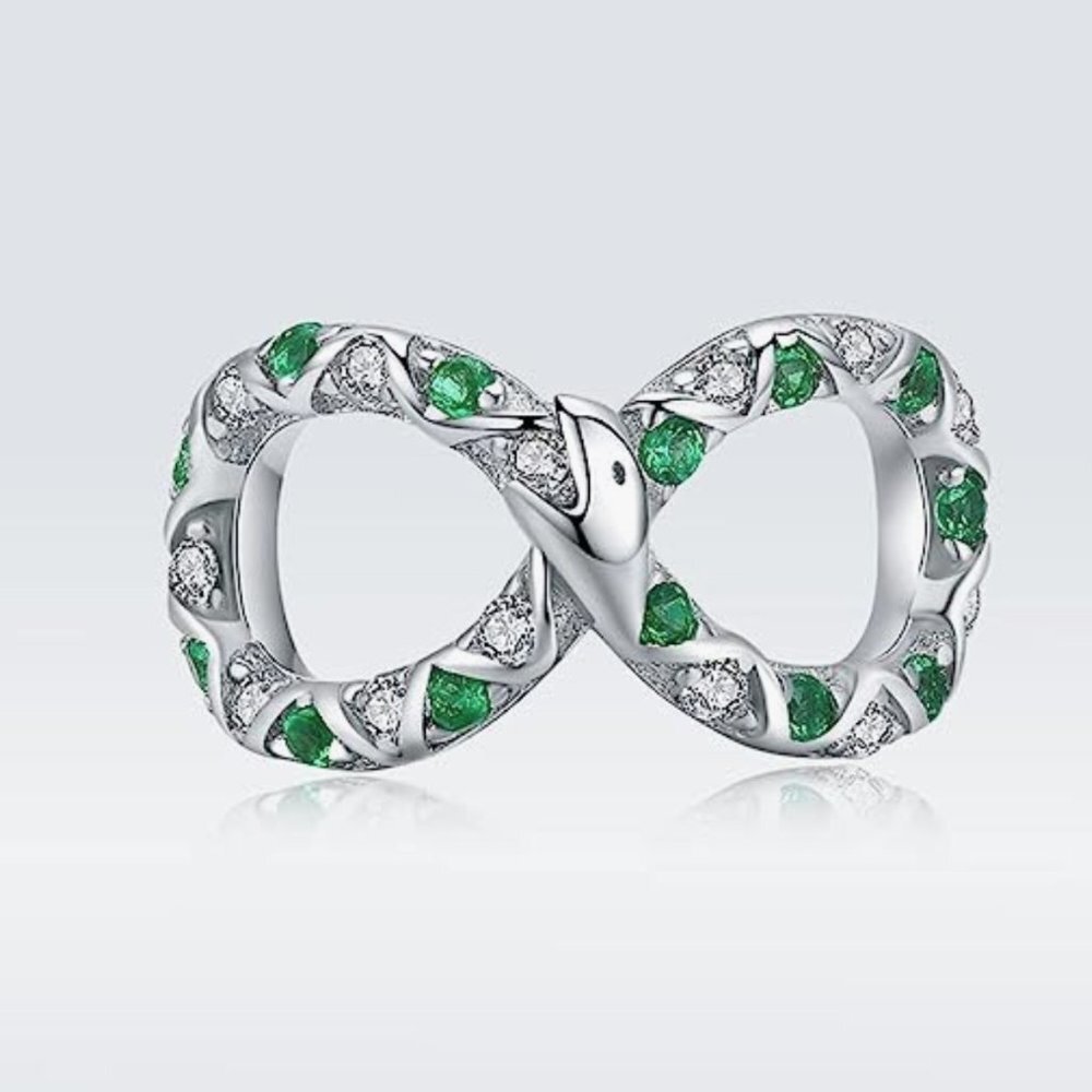 5/$50 .925 Silver Ouroboros Serpent Snake Infinity Loop Charm